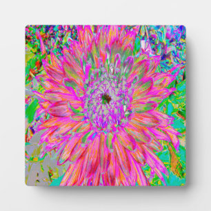 Farbenfrohe Regenbogen Abstrakt dekorative Dahlia  Fotoplatte