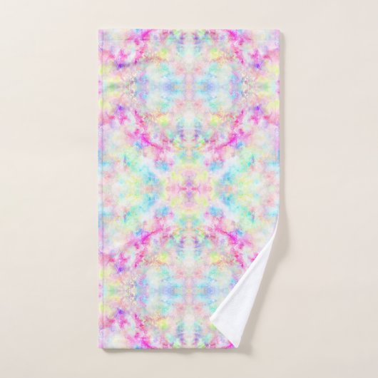 Farbenfrohe Regenbogen Abstrakte Bohemische Gefärb Badhandtuch Set (Handtuch)