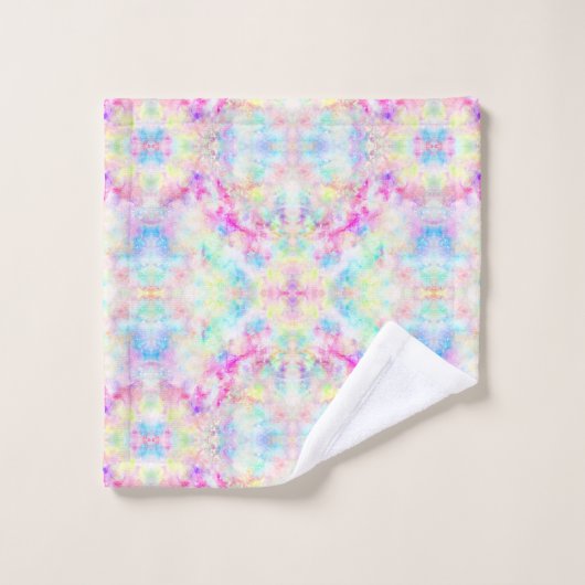 Farbenfrohe Regenbogen Abstrakte Bohemische Gefärb Badhandtuch Set (Waschlappen)