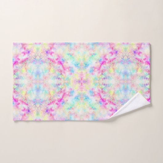 Farbenfrohe Regenbogen Abstrakte Bohemische Gefärb Badhandtuch Set (Handtuch)