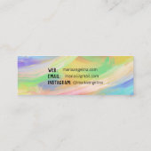 Farbenfrohe Regenbogen-abstrakte Ölmalerei Mini Visitenkarte (Rückseite)