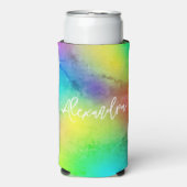 Farbenfrohe Regenbogen Alte Textur Moderne Selters Dosenkühler (Seltzer Vorderseite)