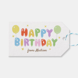 Farbenfrohe Regenbogen Ballon Einfaches Glück zum  Geschenkanhänger