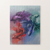 Farbenfrohe Regenbogen Betta Fisch grün blau lila Puzzle (Vertikal)