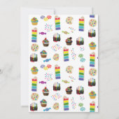 Farbenfrohe Regenbogen Birthday Cake Kindergeburts Einladung (Rückseite)