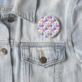 farbenfrohe Regenbogen-Blume Hummeln blühend Button (Beispiel)