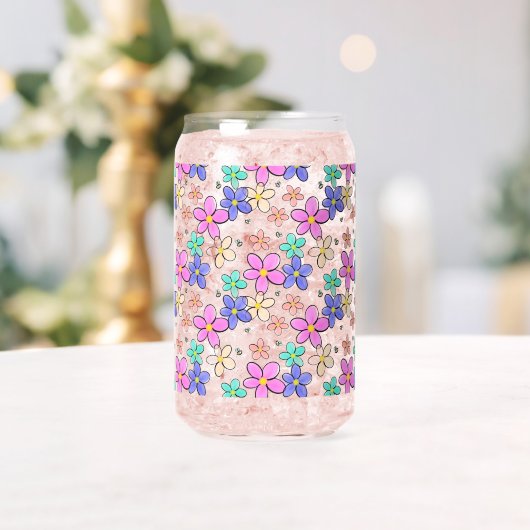 farbenfrohe Regenbogen-Blume Hummeln blühend Dosenglas (Insitu (Hochzeit))