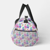 farbenfrohe Regenbogen-Blume Hummeln blühend Duffle Bag (Rechts)