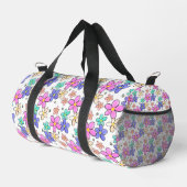 farbenfrohe Regenbogen-Blume Hummeln blühend Duffle Bag (Rechte Ecke)