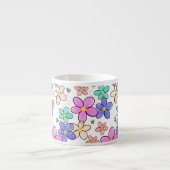 farbenfrohe Regenbogen-Blume Hummeln blühend Espressotasse (Vorderseite)