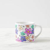 farbenfrohe Regenbogen-Blume Hummeln blühend Espressotasse (Rechts)
