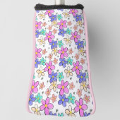 farbenfrohe Regenbogen-Blume Hummeln blühend Golf Headcover (Rotieren 90)