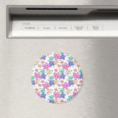 farbenfrohe Regenbogen-Blume Hummeln blühend Magnet (In Situ (Geschirrspüler))