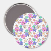 farbenfrohe Regenbogen-Blume Hummeln blühend Magnet (Vorderseite/Rückseite)