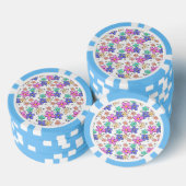farbenfrohe Regenbogen-Blume Hummeln blühend Pokerchips (Stapel)