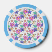 farbenfrohe Regenbogen-Blume Hummeln blühend Pokerchips (Rückseite)