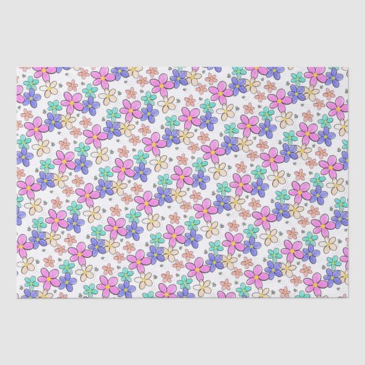 farbenfrohe Regenbogen-Blume Hummeln blühend Seidenpapier (Vorderseite)