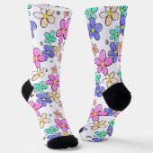 farbenfrohe Regenbogen-Blume Hummeln blühend Socken (Gewinkelt)