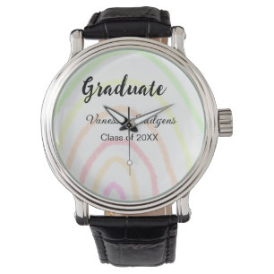 Farbenfrohe Regenbogen-Boho-Abschluss geben Jahr Armbanduhr