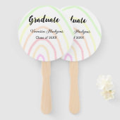 Farbenfrohe Regenbogen-Boho-Abschluss geben Jahr Fächer (Vorne und Hinten)