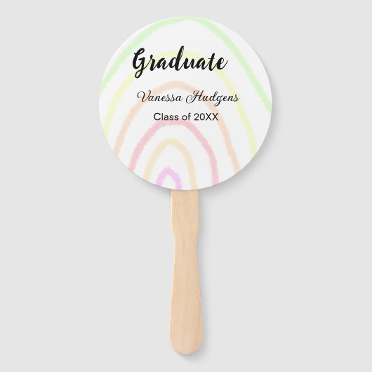 Farbenfrohe Regenbogen-Boho-Abschluss geben Jahr Fächer (Vorderseite)