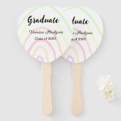 Farbenfrohe Regenbogen-Boho-Abschluss geben Jahr Fächer (Vorne und Hinten)