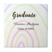 Farbenfrohe Regenbogen-Boho-Abschluss geben Jahr Fliese (Vorderseite)