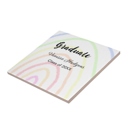 Farbenfrohe Regenbogen-Boho-Abschluss geben Jahr Fliese (Seite)