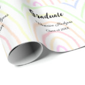 Farbenfrohe Regenbogen-Boho-Abschluss geben Jahr Geschenkpapier (Rolleneckpunkt)