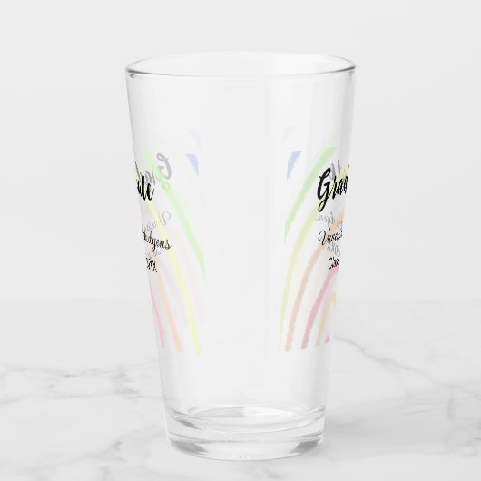 Farbenfrohe Regenbogen-Boho-Abschluss geben Jahr Glas (Rechts)