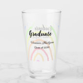 Farbenfrohe Regenbogen-Boho-Abschluss geben Jahr Glas (Vorderseite)