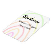 Farbenfrohe Regenbogen-Boho-Abschluss geben Jahr Magnet (Linke Seite)