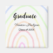 Farbenfrohe Regenbogen-Boho-Abschluss geben Jahr Magnet (Vorne)