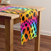 Farbenfrohe Regenbogen-Cheetah Nahtloses Muster Kurzer Tischläufer (Beispiel)