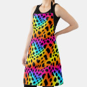 Farbenfrohe Regenbogen-Cheetah Nahtloses Muster Schürze (InSitu)