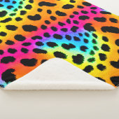 Farbenfrohe Regenbogen-Cheetah Nahtloses Muster Sherpadecke (3/4)