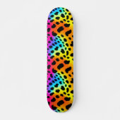 Farbenfrohe Regenbogen-Cheetah Nahtloses Muster Skateboard (Vorne)