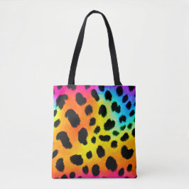 Farbenfrohe Regenbogen-Cheetah Nahtloses Muster Tasche
