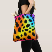 Farbenfrohe Regenbogen-Cheetah Nahtloses Muster Tasche (Von Nahem)
