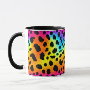 Farbenfrohe Regenbogen-Cheetah Nahtloses Muster Tasse