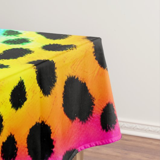 Farbenfrohe Regenbogen-Cheetah Nahtloses Muster Tischdecke (Beispiel)