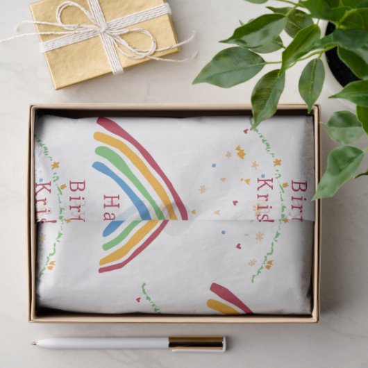 Farbenfrohe Regenbogen Confetti Custom Seidenpapier (Geschenk)