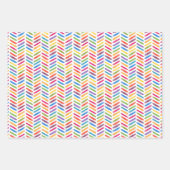 Farbenfrohe Regenbogen-Confetti-Dreieck Zigzag-Pun Geschenkpapier Set (Vorderseite 2)
