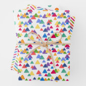 Farbenfrohe Regenbogen-Confetti-Dreieck Zigzag-Pun Geschenkpapier Set (Beispiel)