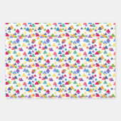 Farbenfrohe Regenbogen-Confetti-Dreieck Zigzag-Pun Geschenkpapier Set (Vorderseite)
