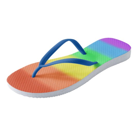 Farbenfrohe Regenbogen-Custom FlipFlops Badesandalen (Schrägansicht)