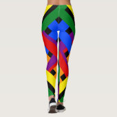 Farbenfrohe Regenbogen-Diagonal-Kreuzstreifen Leggings (Rückseite)