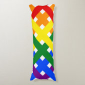 Farbenfrohe Regenbogen-Diagonal-Kreuzstreifen Seitenschläferkissen (Vorderseite Vertikal)