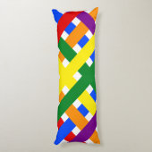 Farbenfrohe Regenbogen-Diagonal-Kreuzstreifen Seitenschläferkissen (Rückseite (Vertikal))