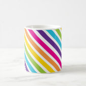 Farbenfrohe Regenbogen-Diagonale Streifen Geschenk Kaffeetasse (Mittel)